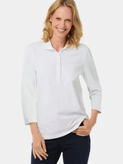 Goldner Shirts & Tops<Damen Poloshirt - Poloshirt in hochwertiger Pikee-Qualität weiß uni