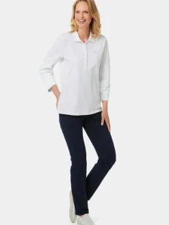 Goldner Shirts & Tops<Damen Poloshirt - Poloshirt in hochwertiger Pikee-Qualität weiß uni