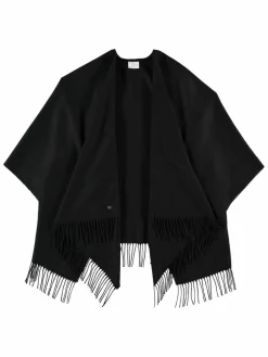 Fraas Pullover & Strickjacken<Damen Poncho schwarz uni