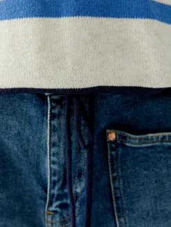 Oui Pullover & Strickjacken<Damen Pullover weiß blau gestreift