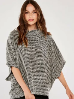 Apricot Pullover & Strickjacken<Damen Pullover schwarz strukturiert