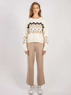 Vicci Germany Pullover & Strickjacken<Damen Pullover beige bedruckt