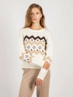 Vicci Germany Pullover & Strickjacken<Damen Pullover beige bedruckt