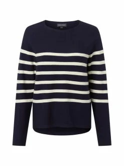 Franco Callegari Pullover & Strickjacken<Damen Pullover marine ecru gestreift