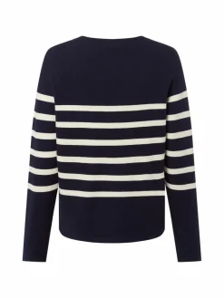 Franco Callegari Pullover & Strickjacken<Damen Pullover marine ecru gestreift