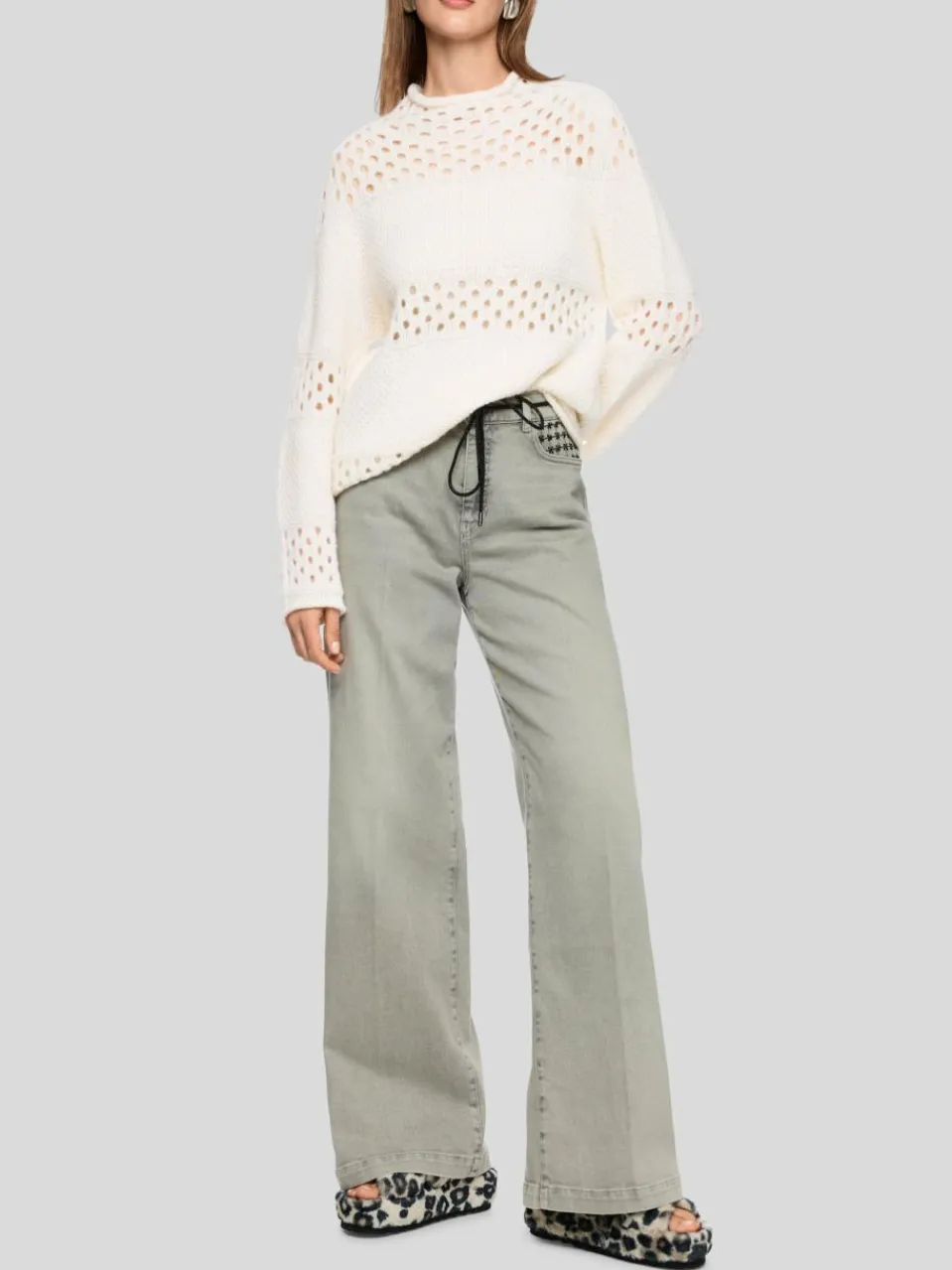 Marc Cain Pullover & Strickjacken<Damen Pullover weiß strukturiert