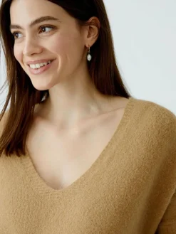 Oui Pullover & Strickjacken<Damen Pullover camel uni