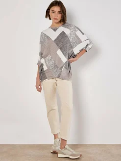 Apricot Pullover & Strickjacken<Damen Pullover braun strukturiert