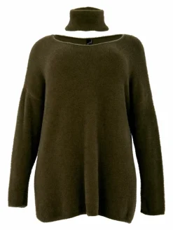 YOEK Pullover & Strickjacken<Damen Pullover grün uni