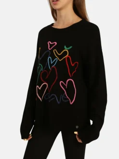 Vicci Germany Pullover & Strickjacken<Damen Pullover schwarz bedruckt