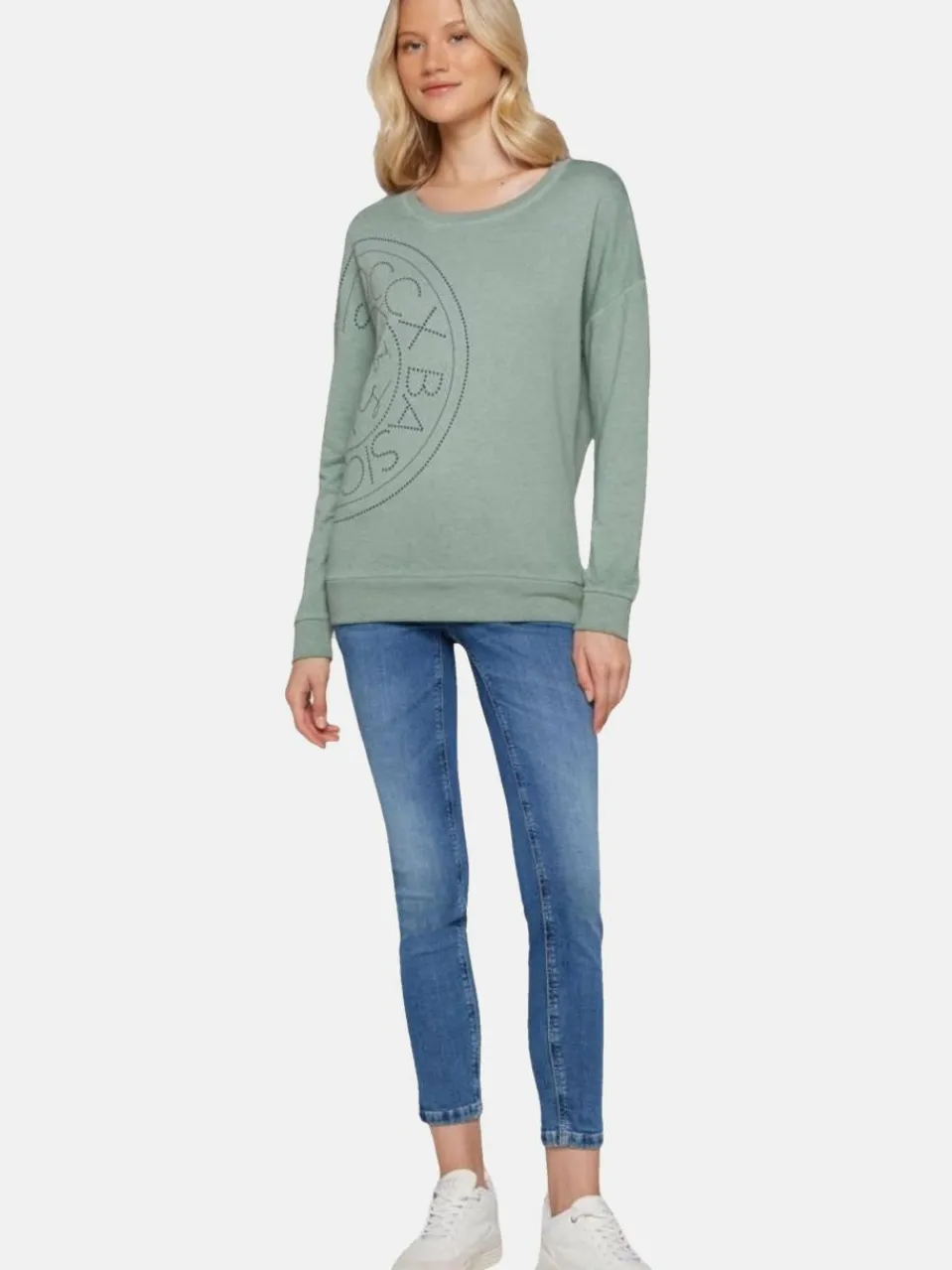 Soccx Sweatshirts & Sweatjacken<Damen Pullover mint bedruckt