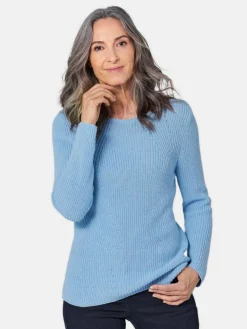 Damen Goldner Pullover & Strickjacken>Damen Pullover - Figurschmeichelnder Pullover aus reiner Baumwolle