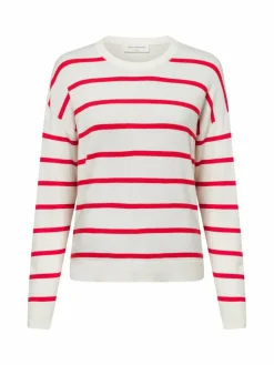 Msch Copenhagen Pullover & Strickjacken<Damen Pullover - Mschmaura Rachelle weiß rot gestreift