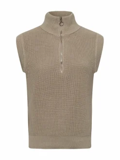 Franco Callegari Pullover & Strickjacken<Damen Pullunder taupe uni