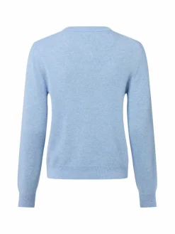 Franco Callegari Pullover & Strickjacken<Damen Pure Cashmere Strickjacke hellblau meliert