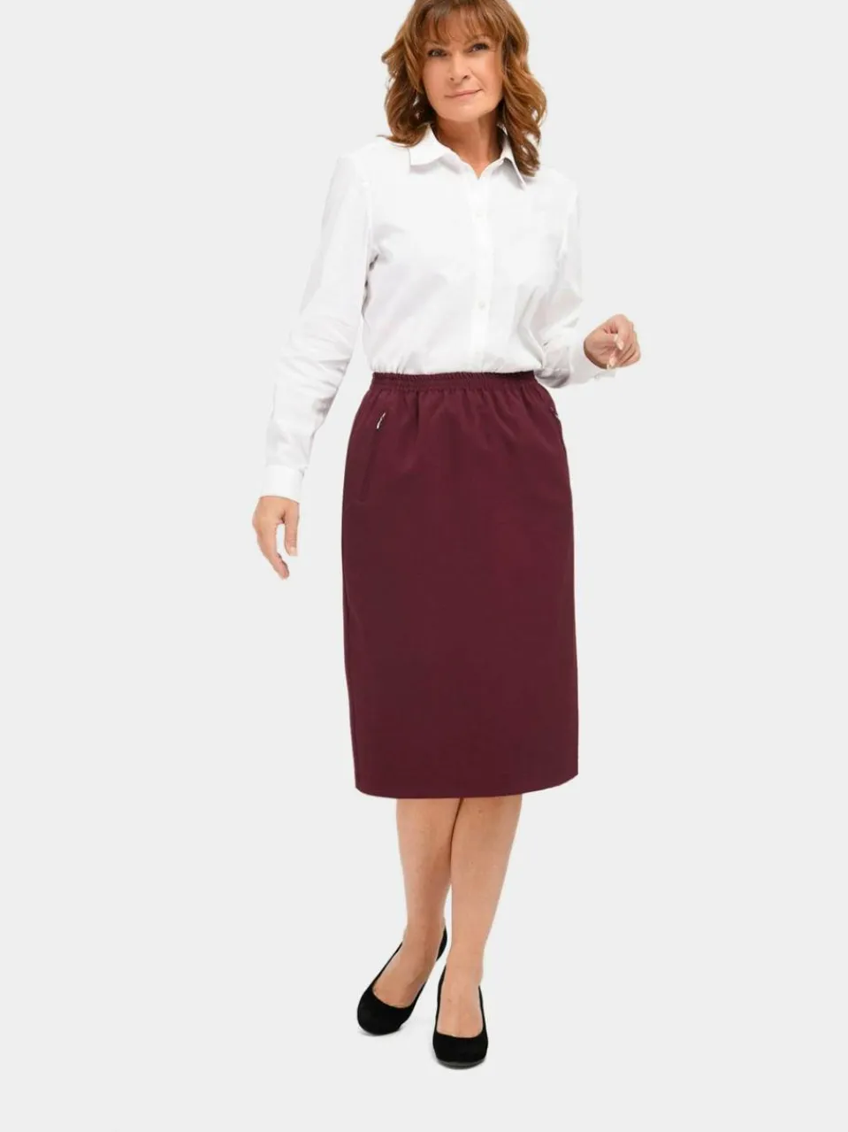 Damen Goldner Röcke>Damen Reiseschlupfrock - Knitterfreier Reiseschlupfrock