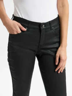 MAC Jeans<Damen Röhrenhose schwarz uni