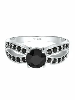 Elli Schmuck<Damen Ring schwarz uni