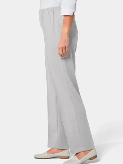 Goldner Hosen<Damen Rippenhose - Trageangenehme Rippenhose silber uni