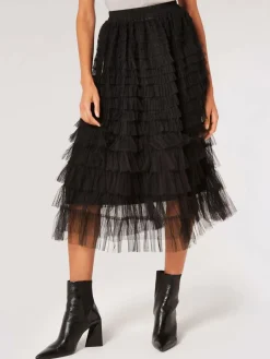 Apricot Röcke<Damen Rock schwarz strukturiert