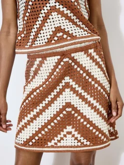 Apricot Röcke<Damen Rock beige gestreift