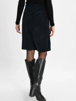 Marie Lund Röcke<Damen Rock marine strukturiert