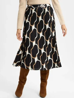 s.Oliver BLACK LABEL Röcke<Damen Rock schwarz beige gemustert