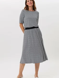 Frank Walder Röcke<Damen Rock blau mehrfarbig gemustert