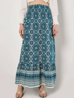 Apricot Röcke<Damen Rock blau gemustert