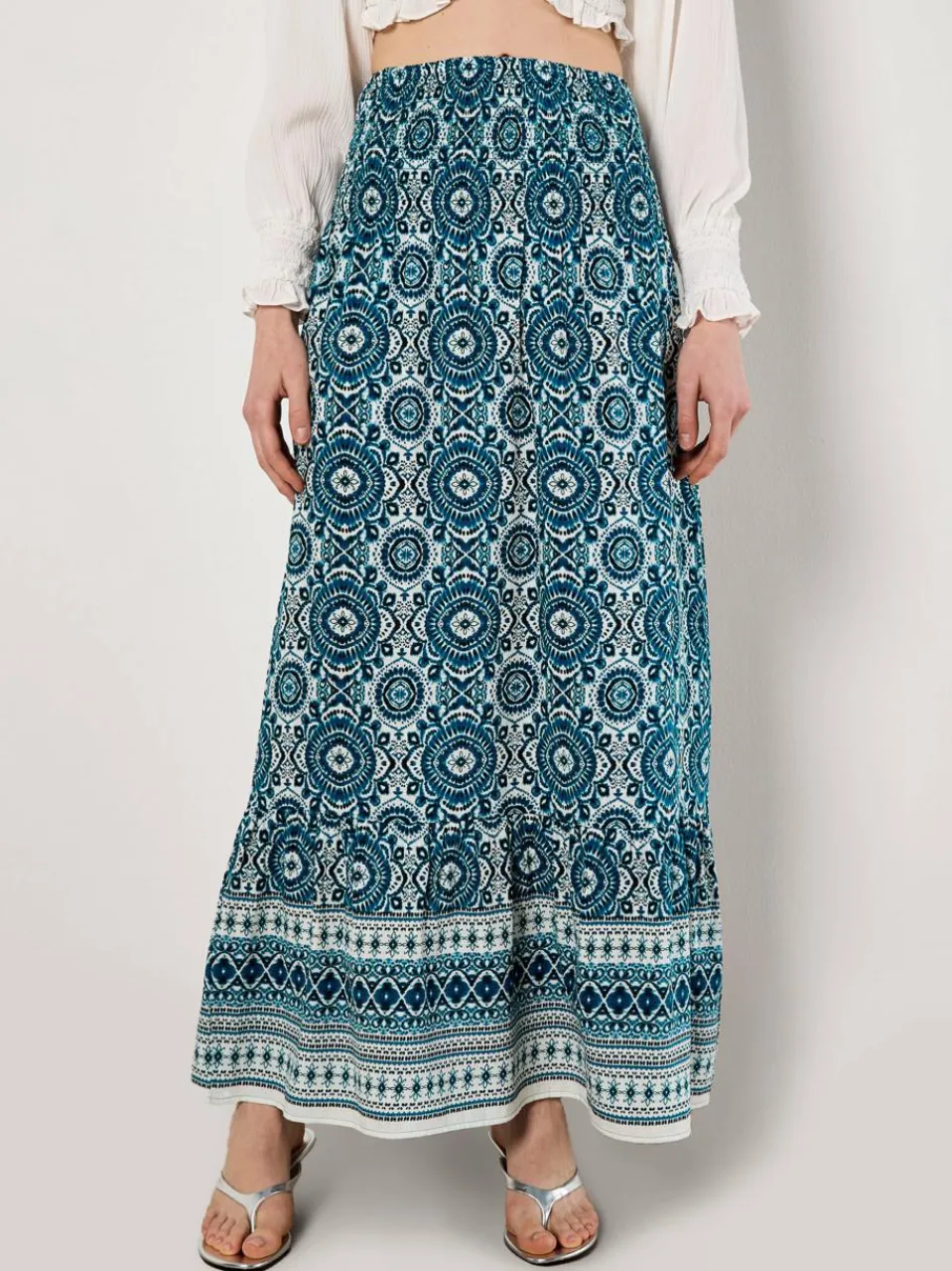 Apricot Röcke<Damen Rock blau gemustert