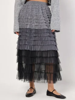 Apricot Röcke<Damen Rock grau strukturiert