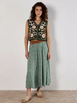 Apricot Röcke<Damen Rock grün gepunktet