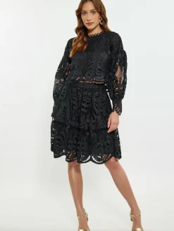 Faina Röcke<Damen Rock schwarz gemustert