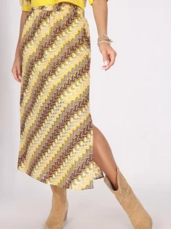 IZIA Röcke<Damen Rock gelb gestreift