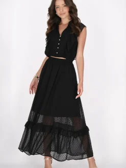 Faina Röcke<Damen Rock schwarz gepunktet