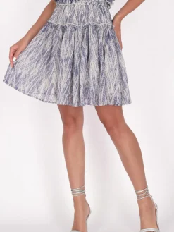 Faina Röcke<Damen Rock blau gemustert