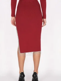 Faina Röcke<Damen Rock bordeaux uni