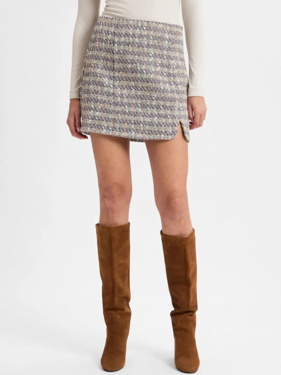 Y.A.S Röcke<Damen Rock - YASSiraz grau braun gemustert