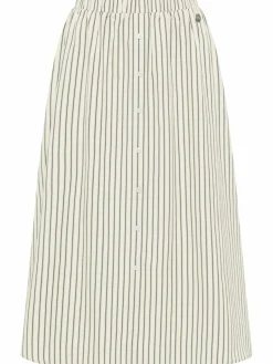 Dreimaster Röcke<Damen Rock in A-Linie beige gestreift