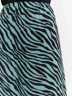 Faina Röcke<Damen Rock mit Zebra-Print hellblau gemustert