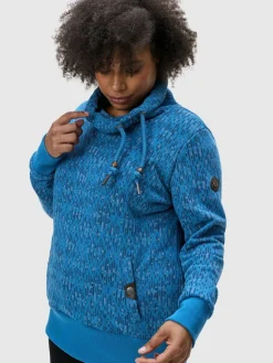 Ragwear Sweatshirts & Sweatjacken<Damen Rollkragenpullover - Rylie Print Plus blau gemustert