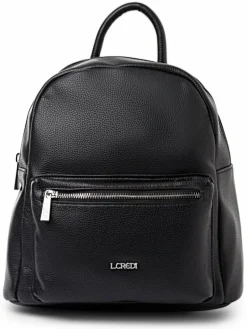 L.Credi Taschen & Rucksäcke<Damen Rucksack - Budapest schwarz strukturiert