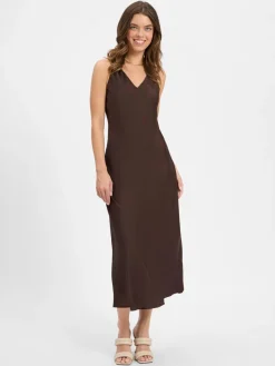 Someday Kleider<Damen Satinkleid - Qova pure schoko uni