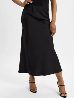Neo Noir Röcke<Damen Satin-Maxirock - Vicky schwarz uni