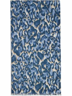 Olsen Schals & Tücher<Damen Schal indigo ecru gemustert