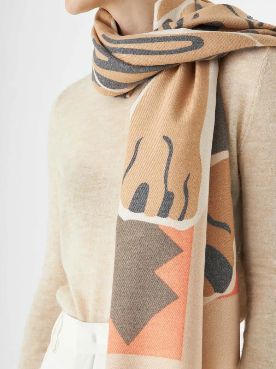 Codello Schals & Tücher<Damen Schal beige bedruckt