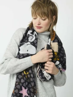 Codello Schals & Tücher<Damen Schal - PEANUTS schwarz bedruckt