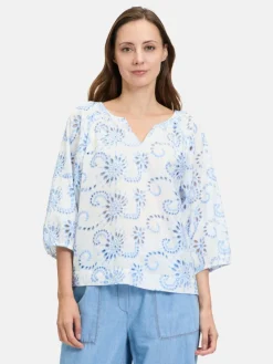 Betty & Co Blusen<Damen Schlupfbluse blau gemustert