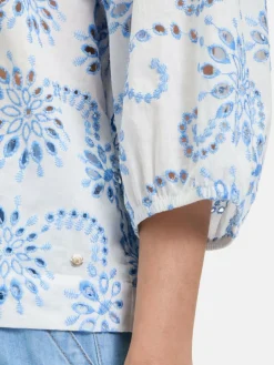 Betty & Co Blusen<Damen Schlupfbluse blau gemustert