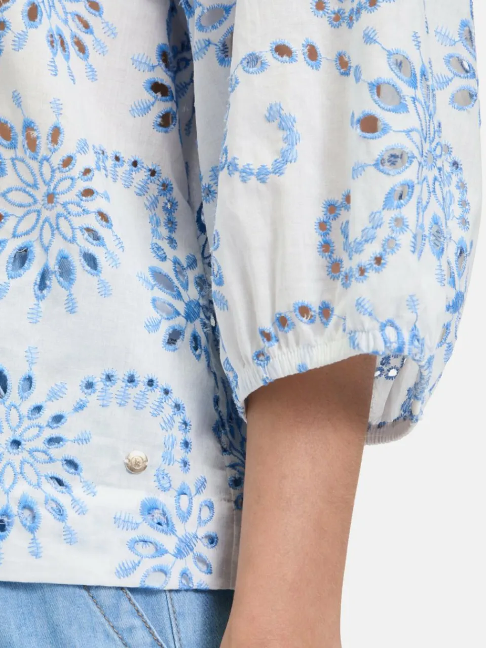 Betty & Co Blusen<Damen Schlupfbluse blau gemustert